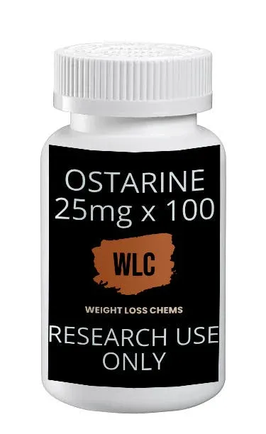 OSTARINE MK2866 25mg x 100: 100 capsules of 25mg Ostarine supplement.  Research use only.