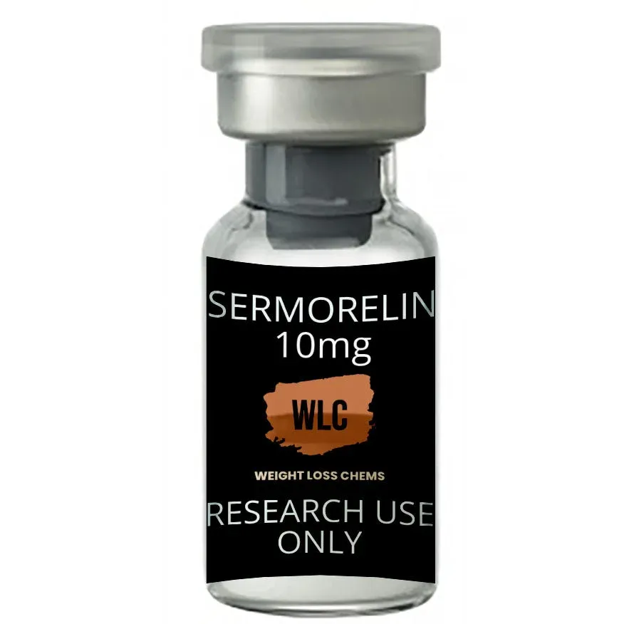 SERMORELIN 10mg vial for research use only. Weight Loss Chems product.