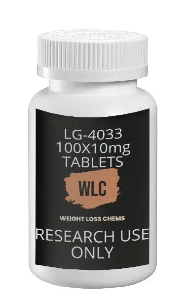 LGD4033 Ligandrol 10mg Tablets: Bottle of 100 tablets for research use only.