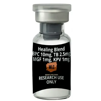 Healing Blend BPC157+TB500+KPV+MGF: Vial of peptide blend for research use only