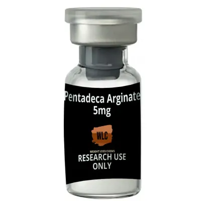 Pentadeca Arginate 5mg vial for research use only.  Weight Loss Chems product.